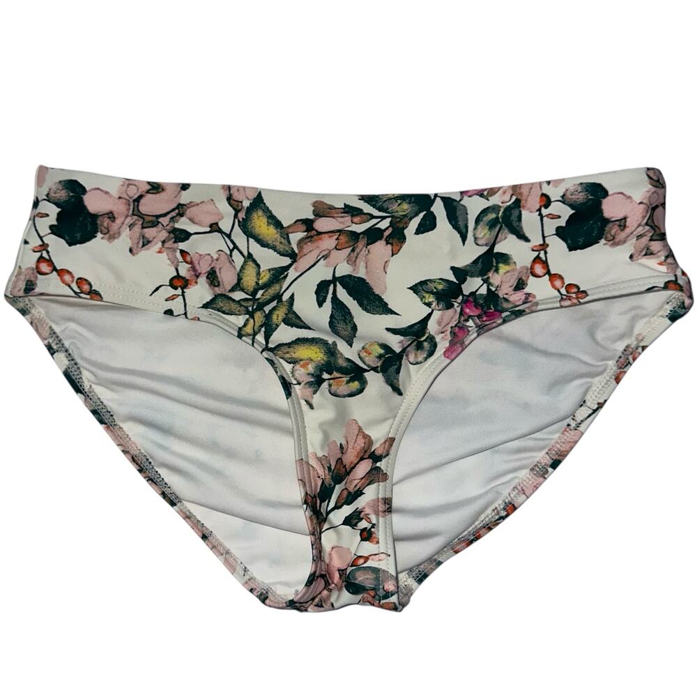NWT Niptuck Swim Pink Green Floral Hipster Swim Bikini Bottom Size 4